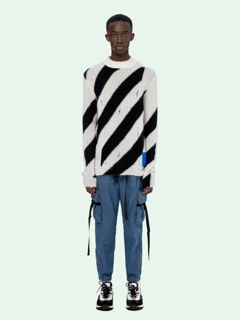 Off white striped sweater sale