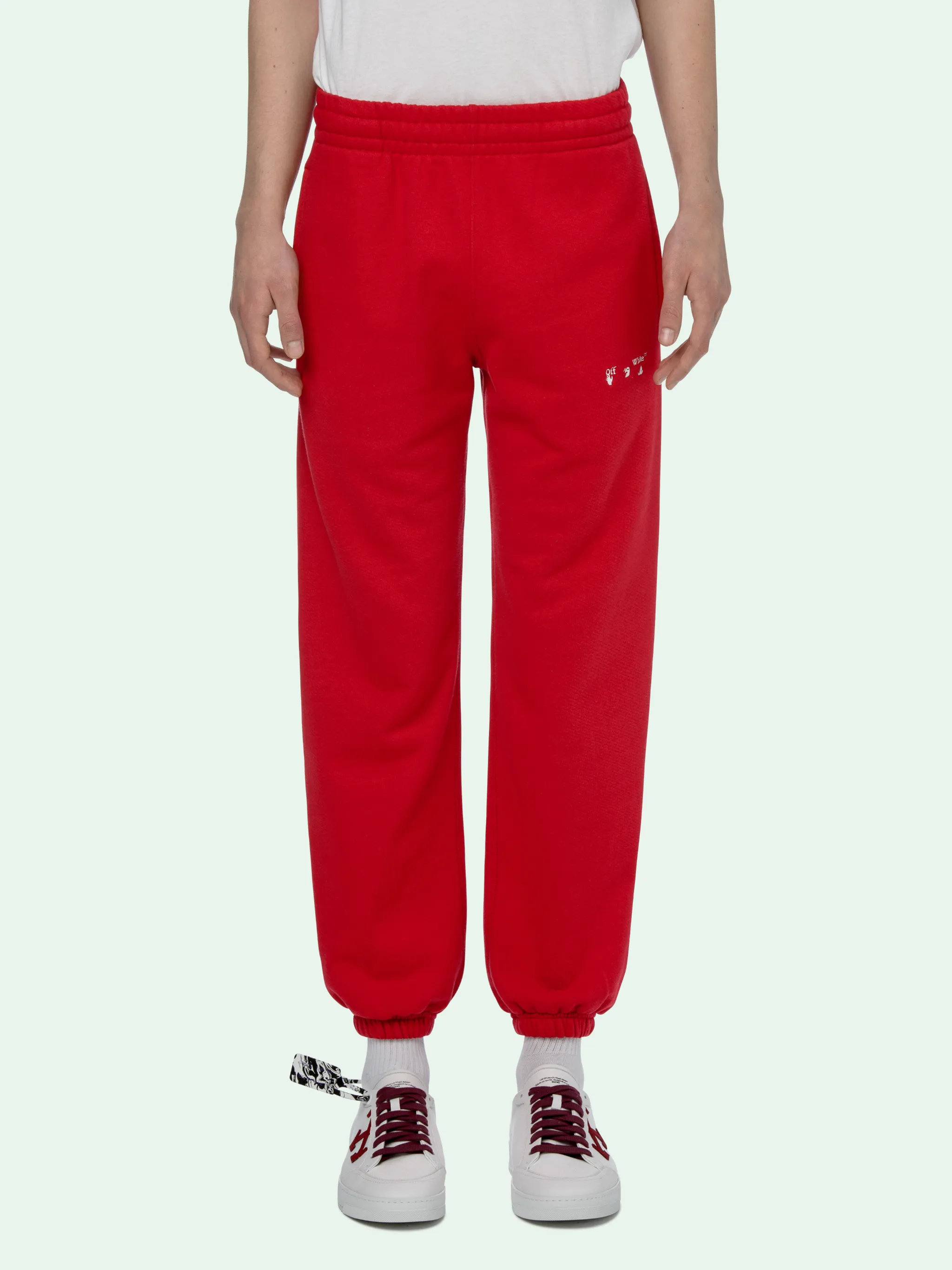 off white red track pants