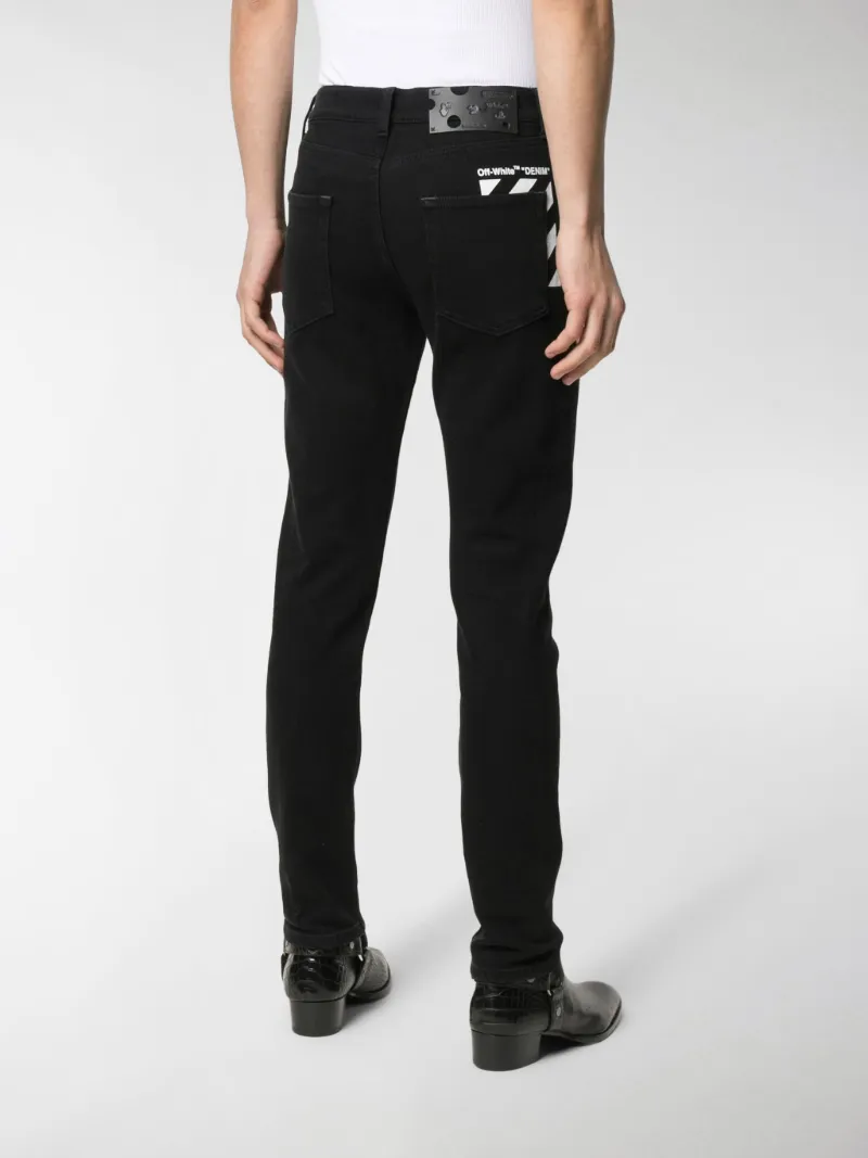 off white black skinny jeans