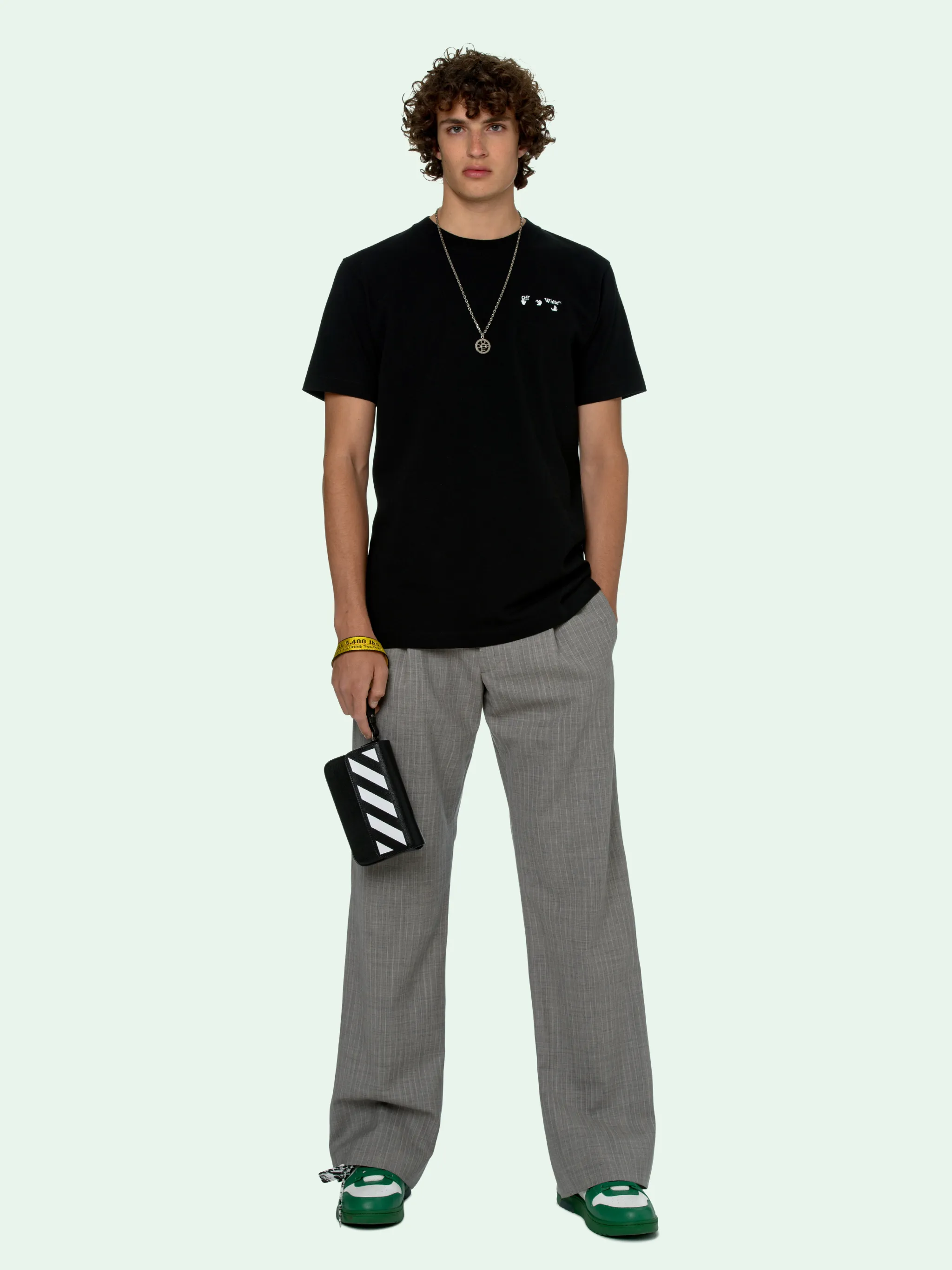 off white diag print zip up