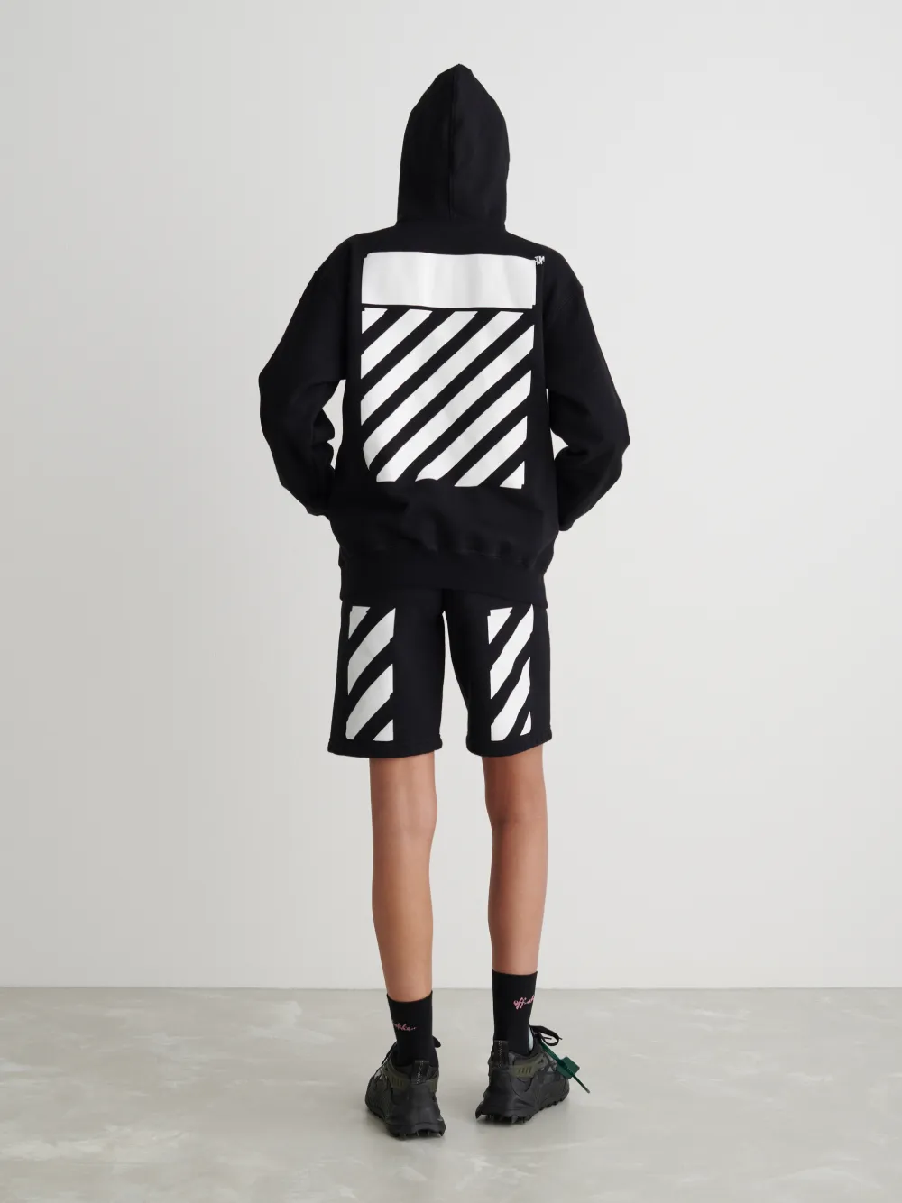 DIAG REG ZIP UP HOODIE in black Off White Official KV