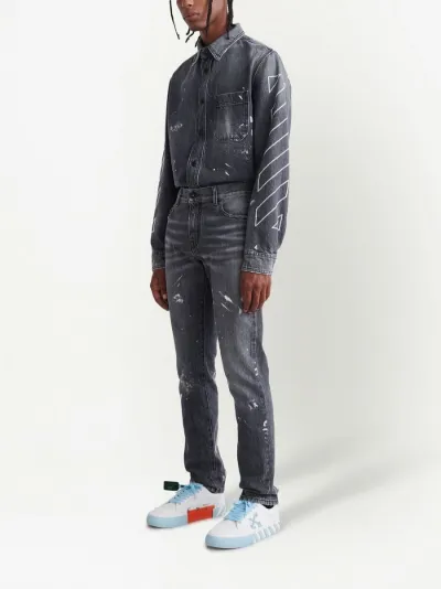 Off White Diag stripe distressed jeans Eraldo BV