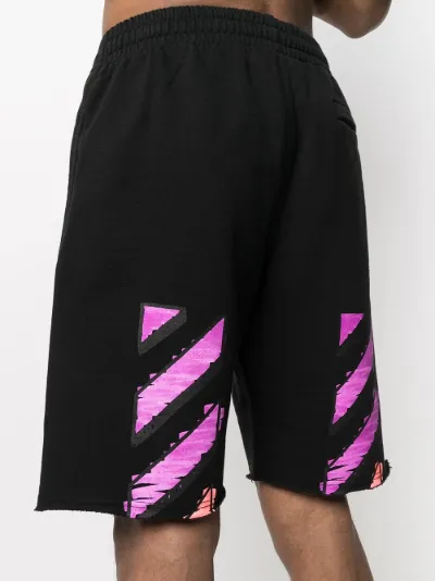 Off-White Diag stripe sweat shorts black | MODES