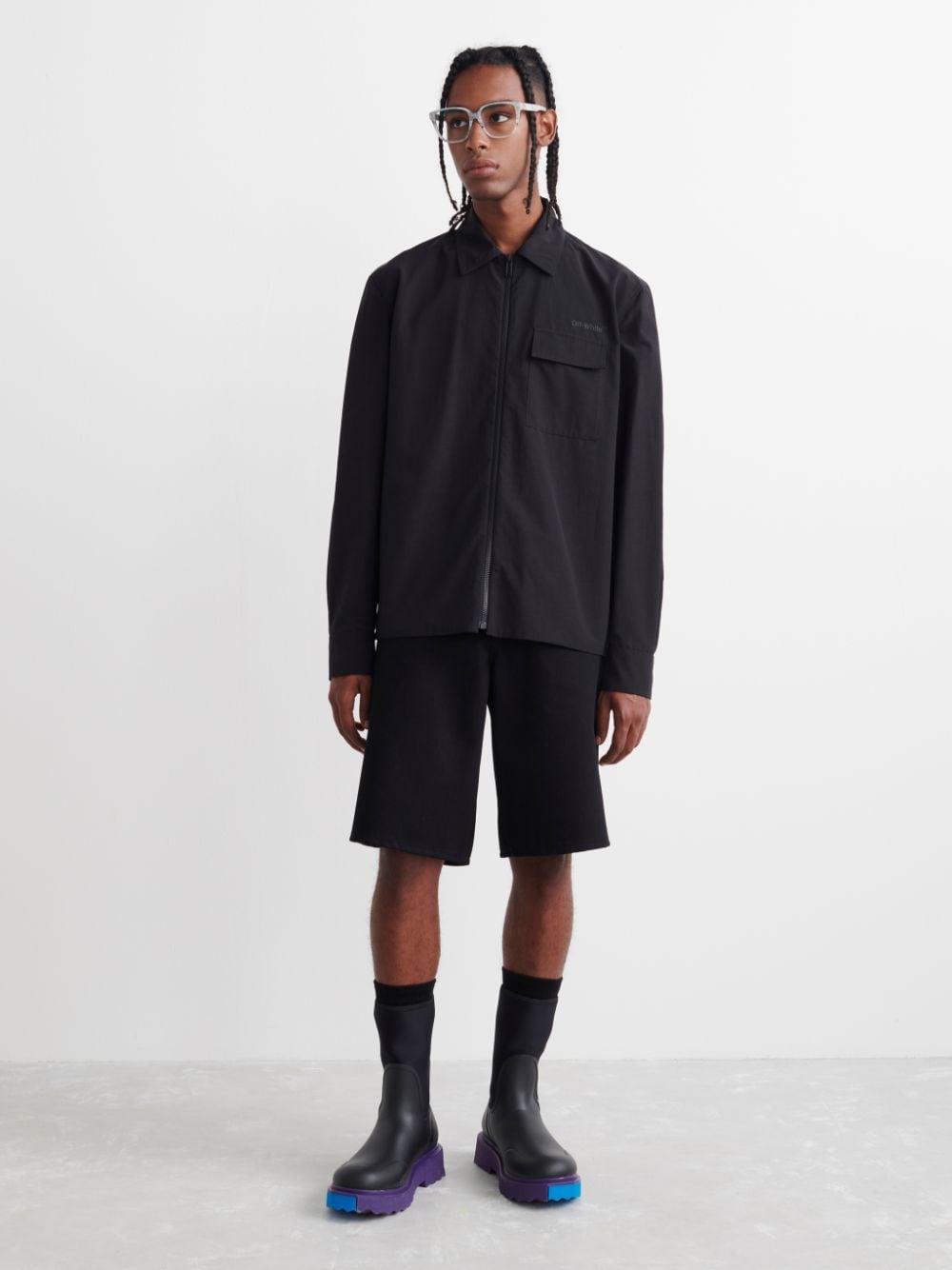 DIAG TAB ZIP SKATE SHIRT in black | Off-White™ Official ID