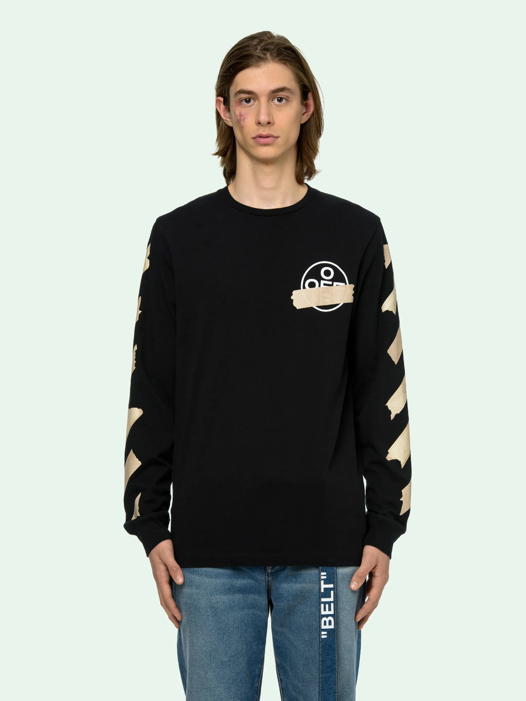 white diag arrows sweatshirt