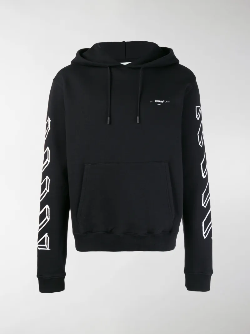 off white black diagonal arrows logo hoodie