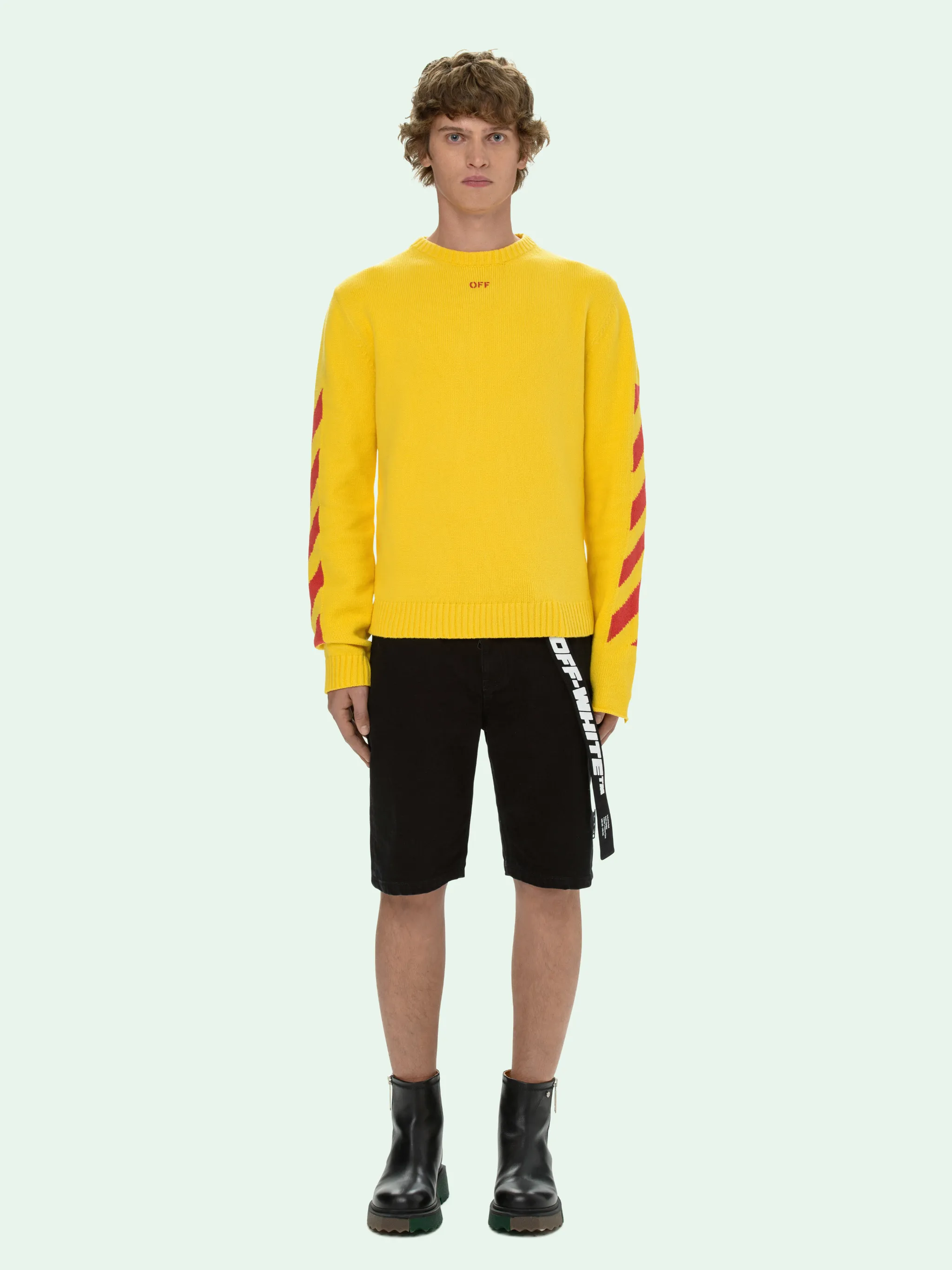 off white crew neck jumper