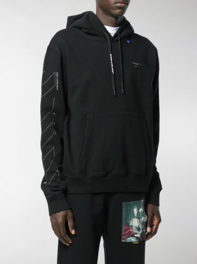 off white diagonal print hooded sweatshirt