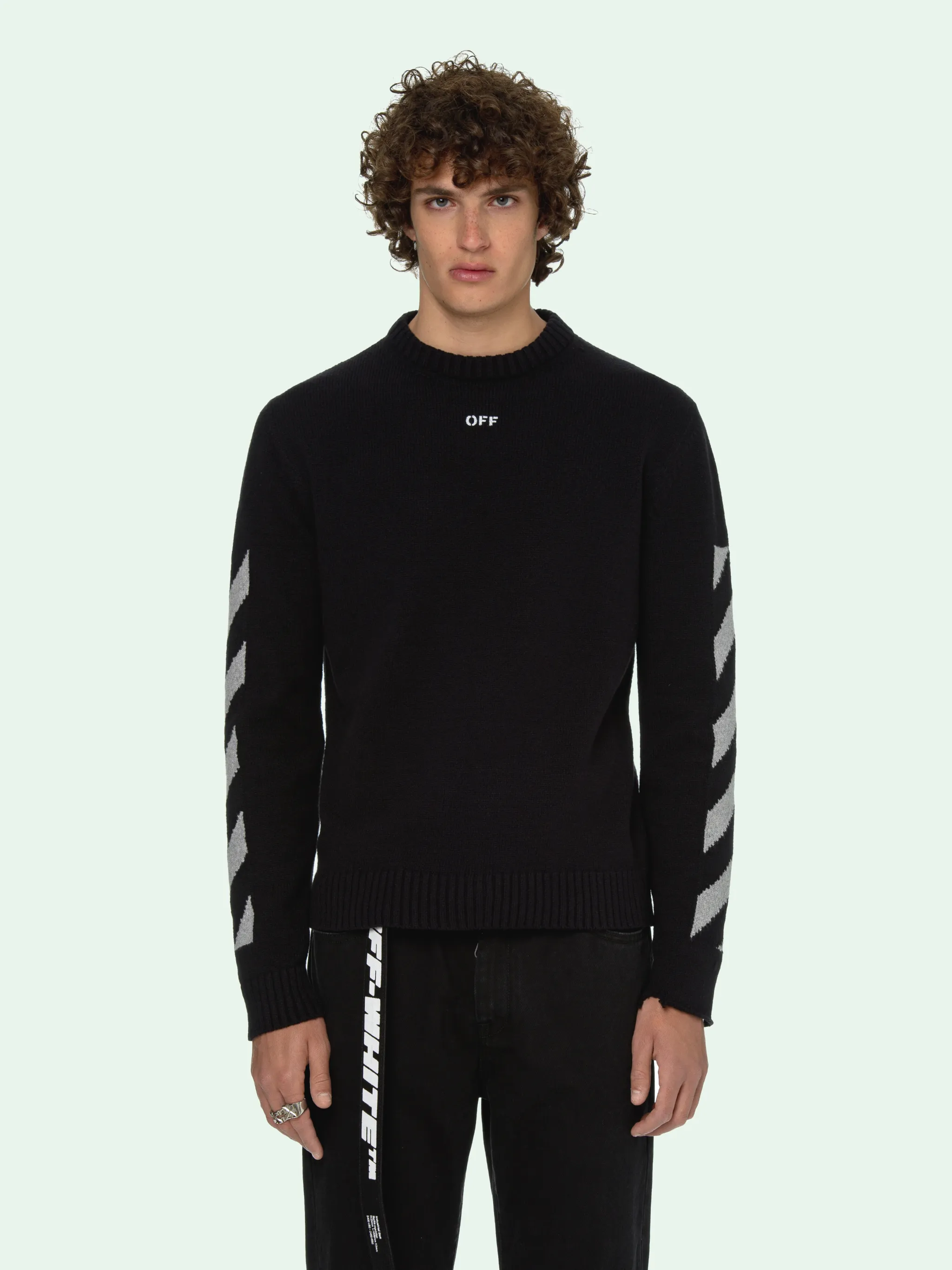 off white crew neck sweatshirt