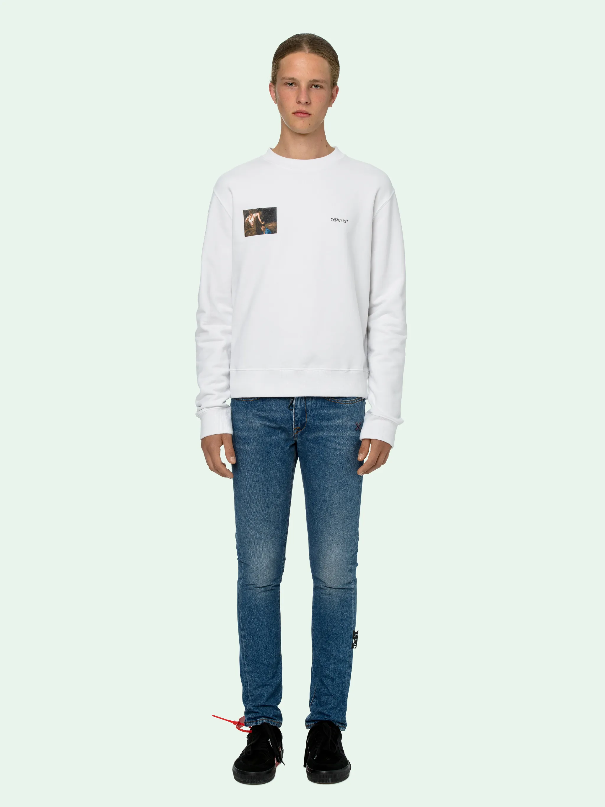 off white striped jeans