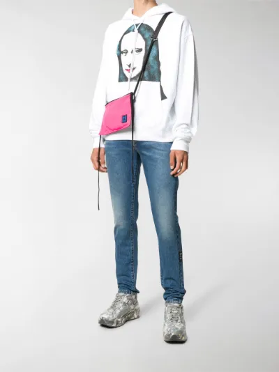 off white diagonal jeans