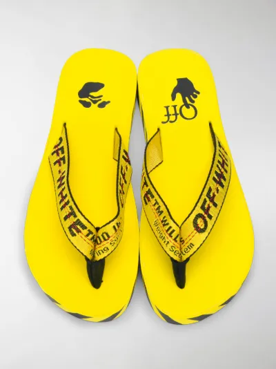 off white yellow flip flops