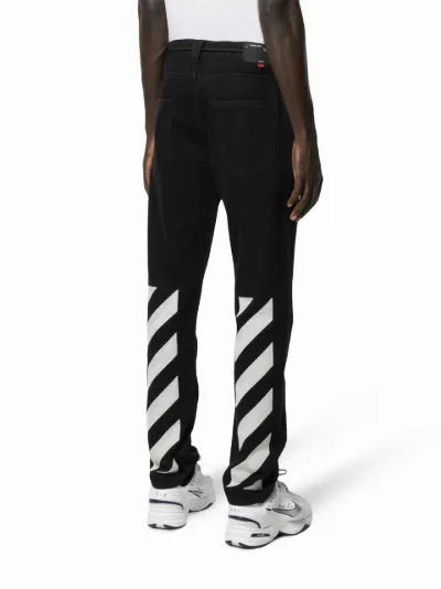 off white diagonal jeans