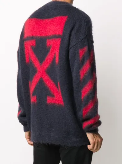 off white jumper red