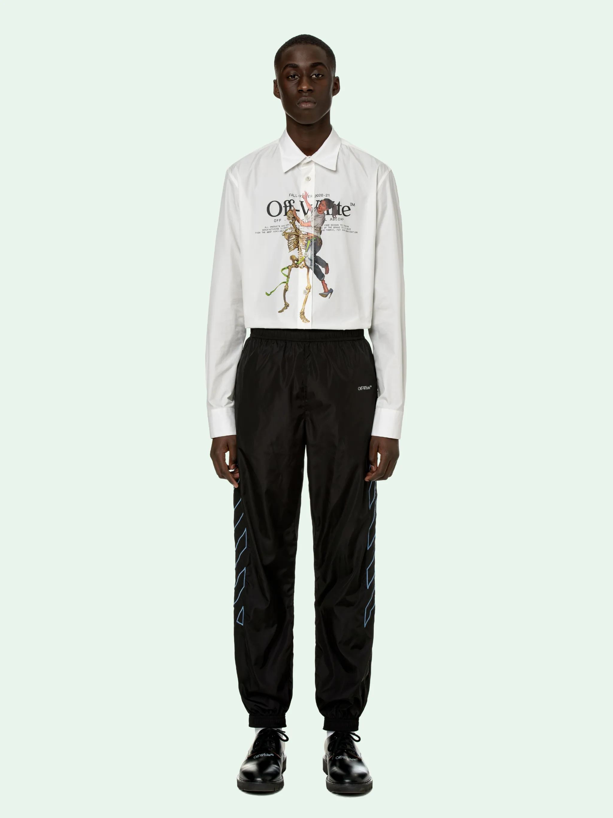 straight leg nylon track pants