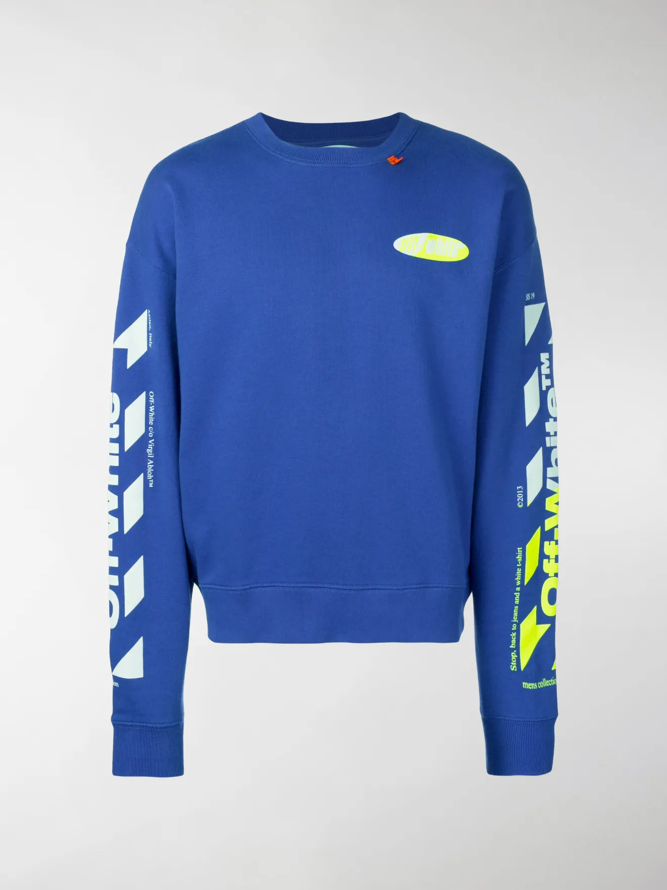 off white blue sweater