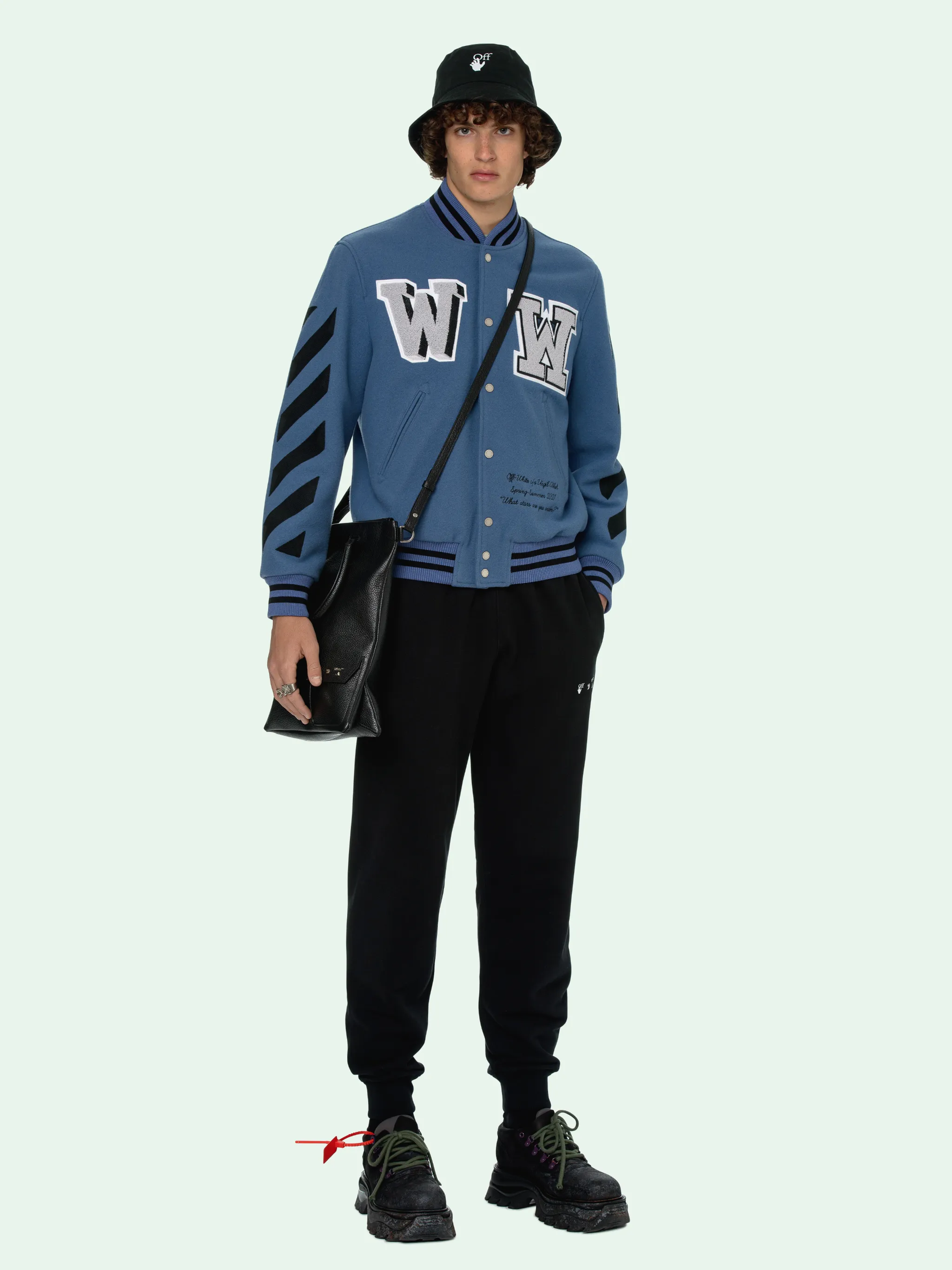 off white diagonal varsity