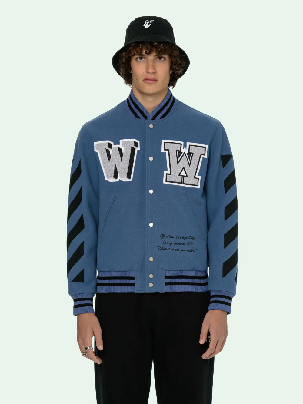 off white diagonal varsity