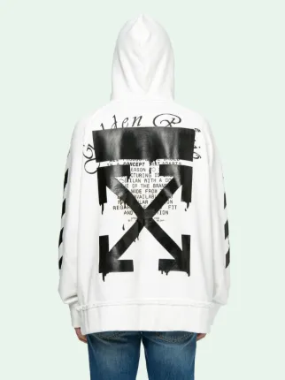 DRIPPING ARROWS INCOMPIUTO HOODIE in white Off White Official RO