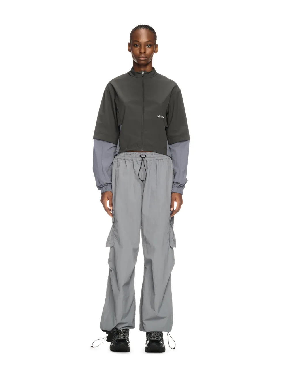 DUNKELGRAUE OFF PARACHUTE-JACKE
