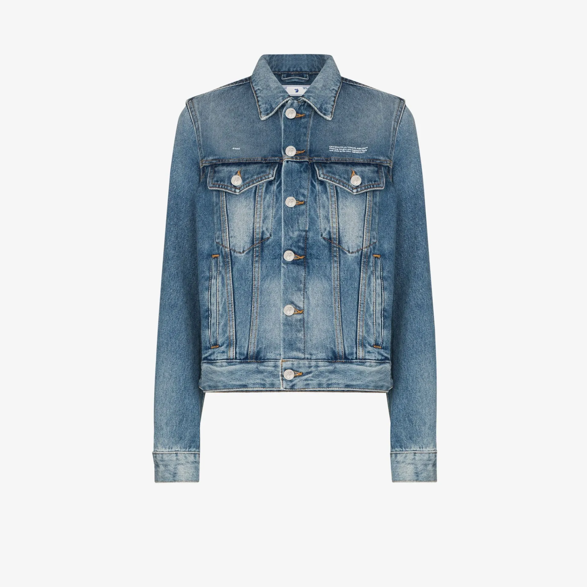 white embroidered denim jacket