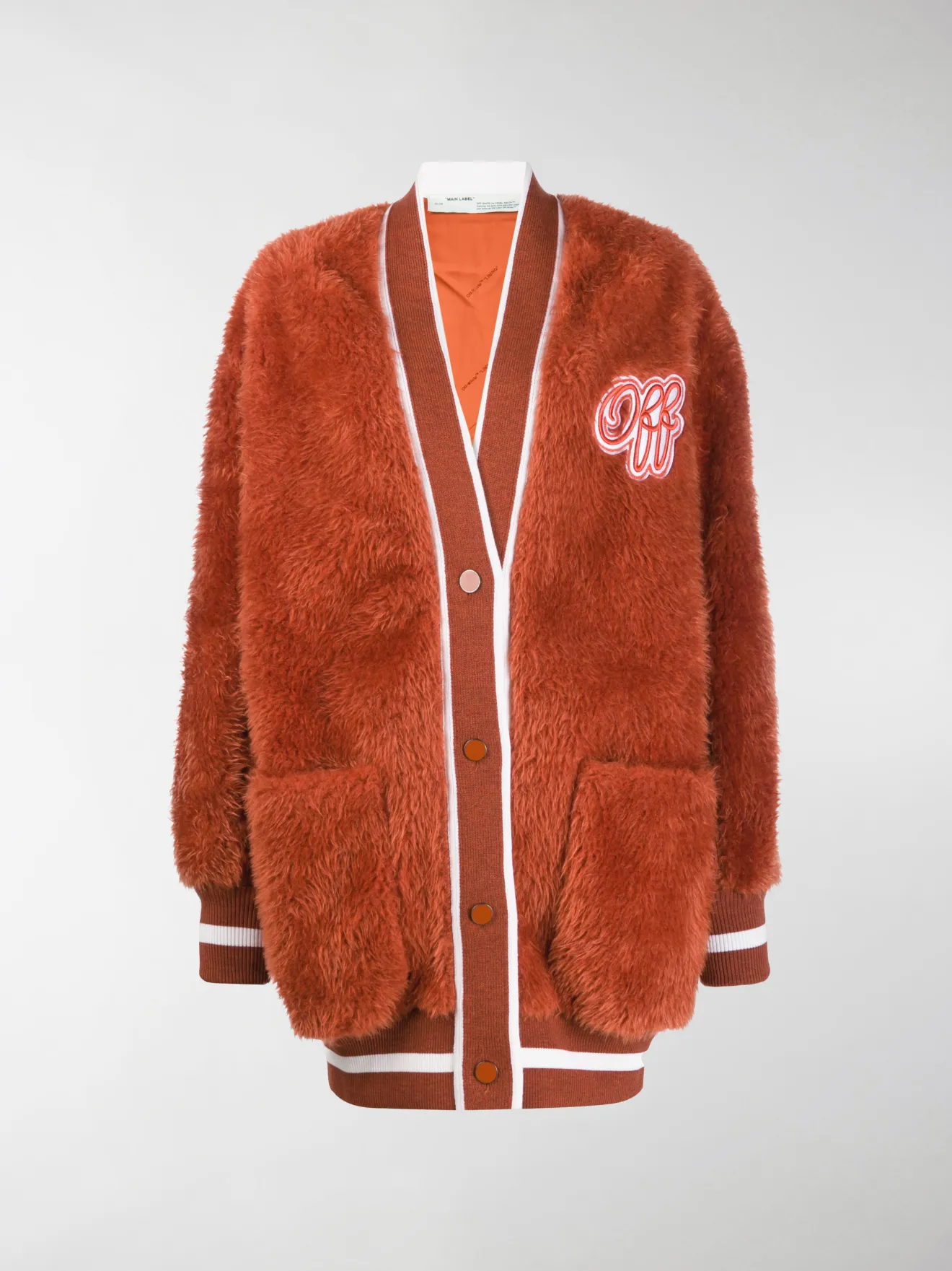 off white varsity cardigan