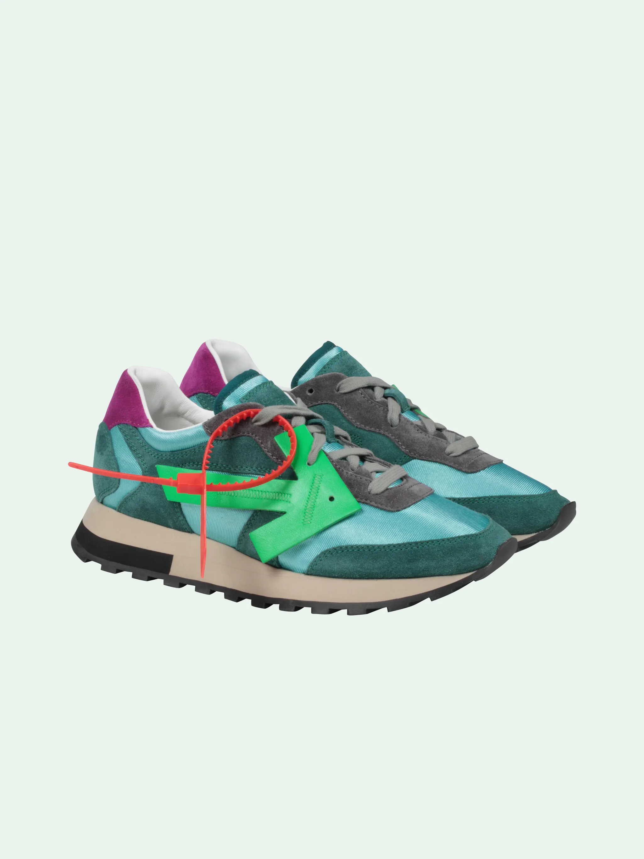 off white turquoise sneakers