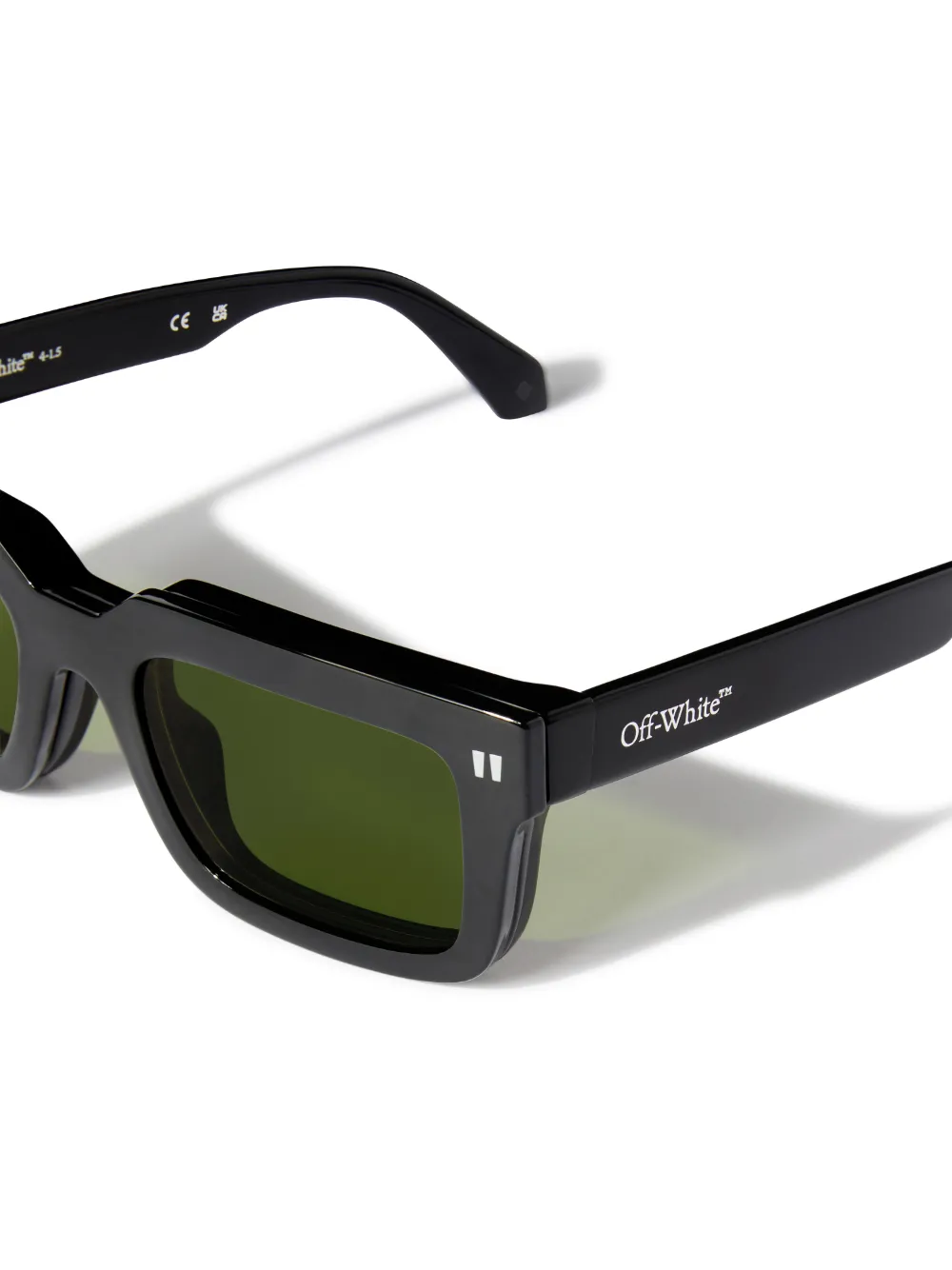 BLACK/GREEN CLIP-ON 2 SUNGLASSES