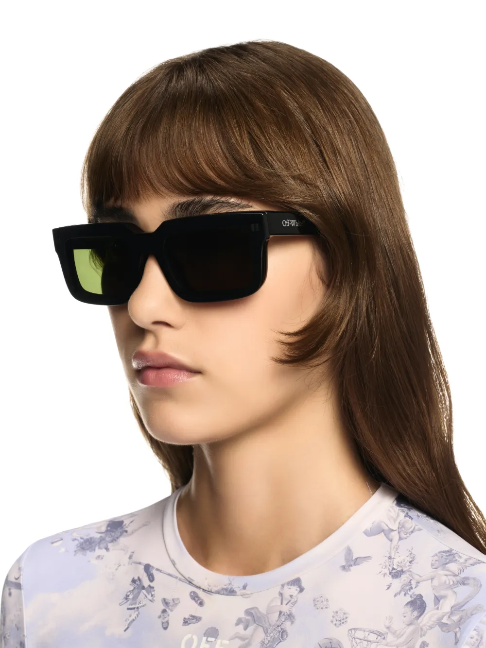 BLACK/GREEN CLIP-ON 2 SUNGLASSES