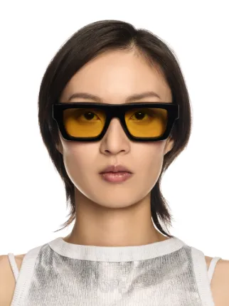 Off-White Virgil Black & Yellow Square Sunglasses | Unisex