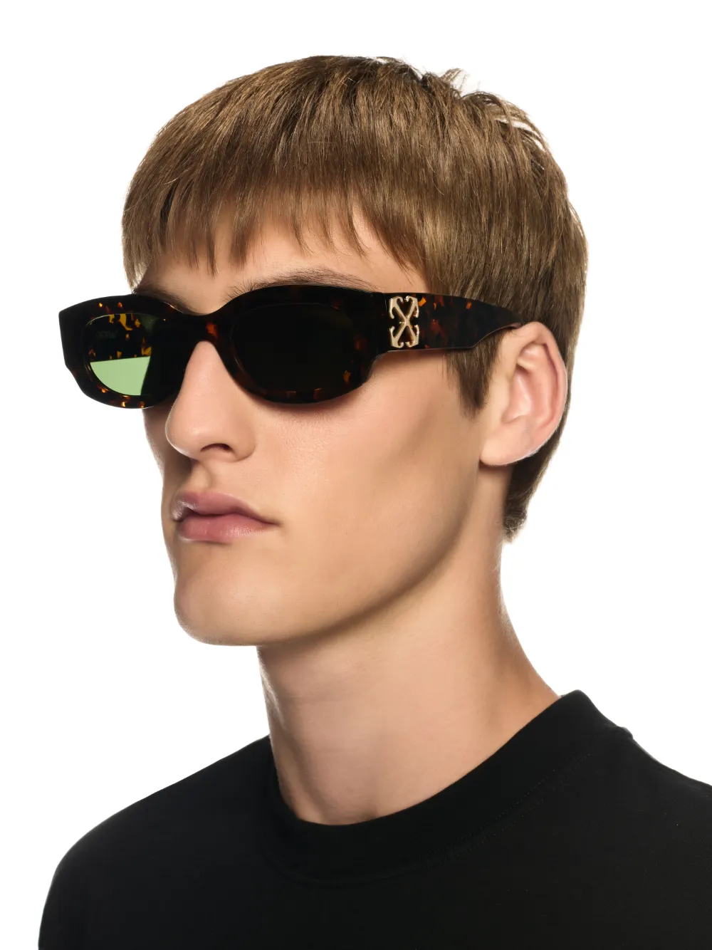 HAVANA/GREEN PALMER SUNGLASSES