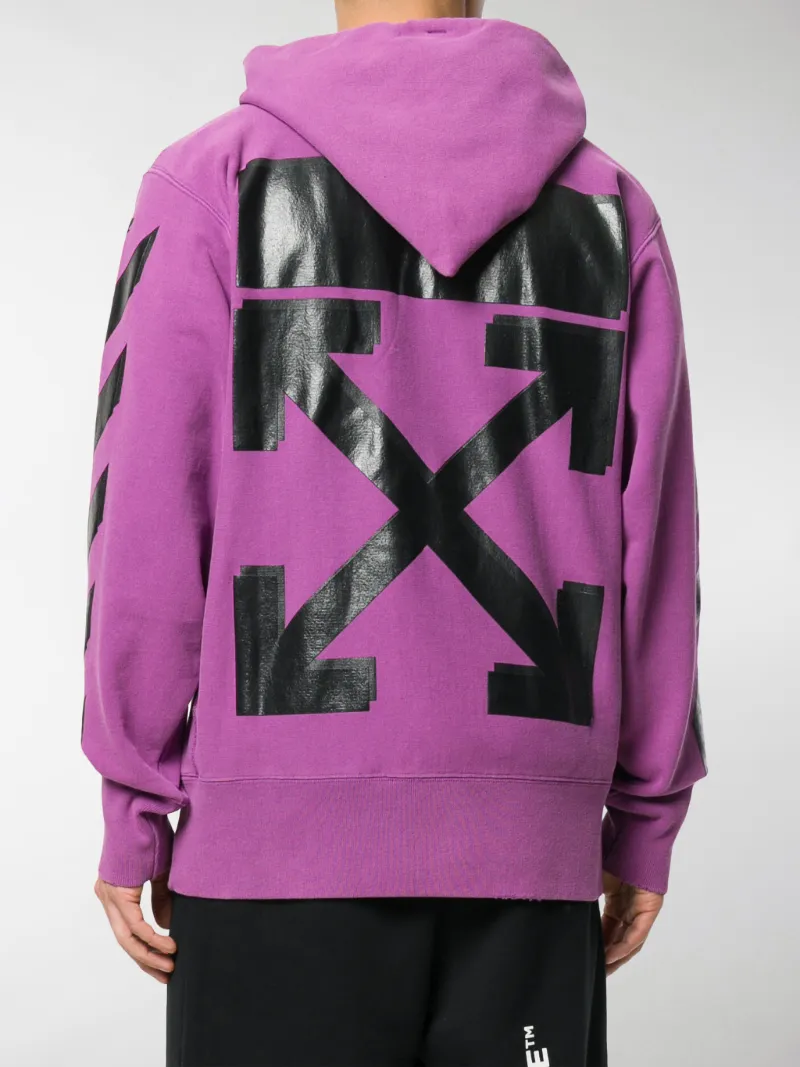 Off-White Felpa Arrows con cappuccio rosa | MODES