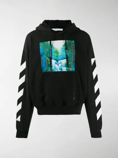 Off-White Felpa con cappuccio e stampa grafica nero | MODES