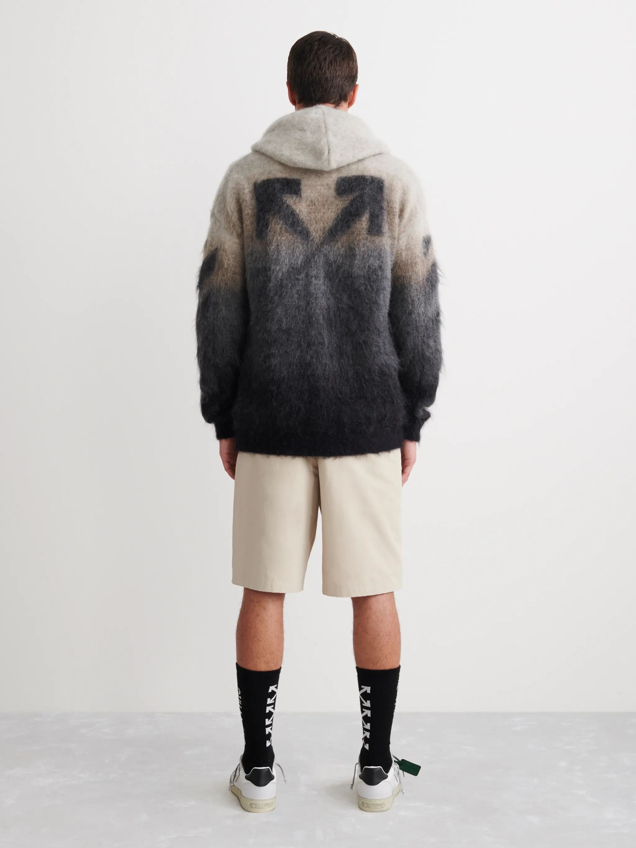 FELPA CON STRISCE OBLIQUE IN MAGLIA SPAZZOLATA