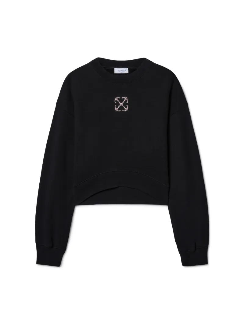 FELPA CROPPED NERA CON MOTIVO ARROW GIOIELLO