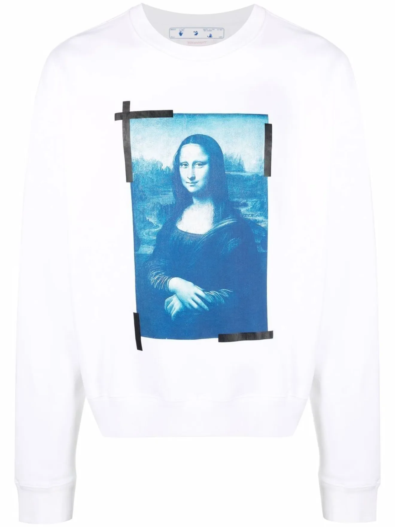 Off-White Felpa Mona Lisa con stampa bianco | MODES