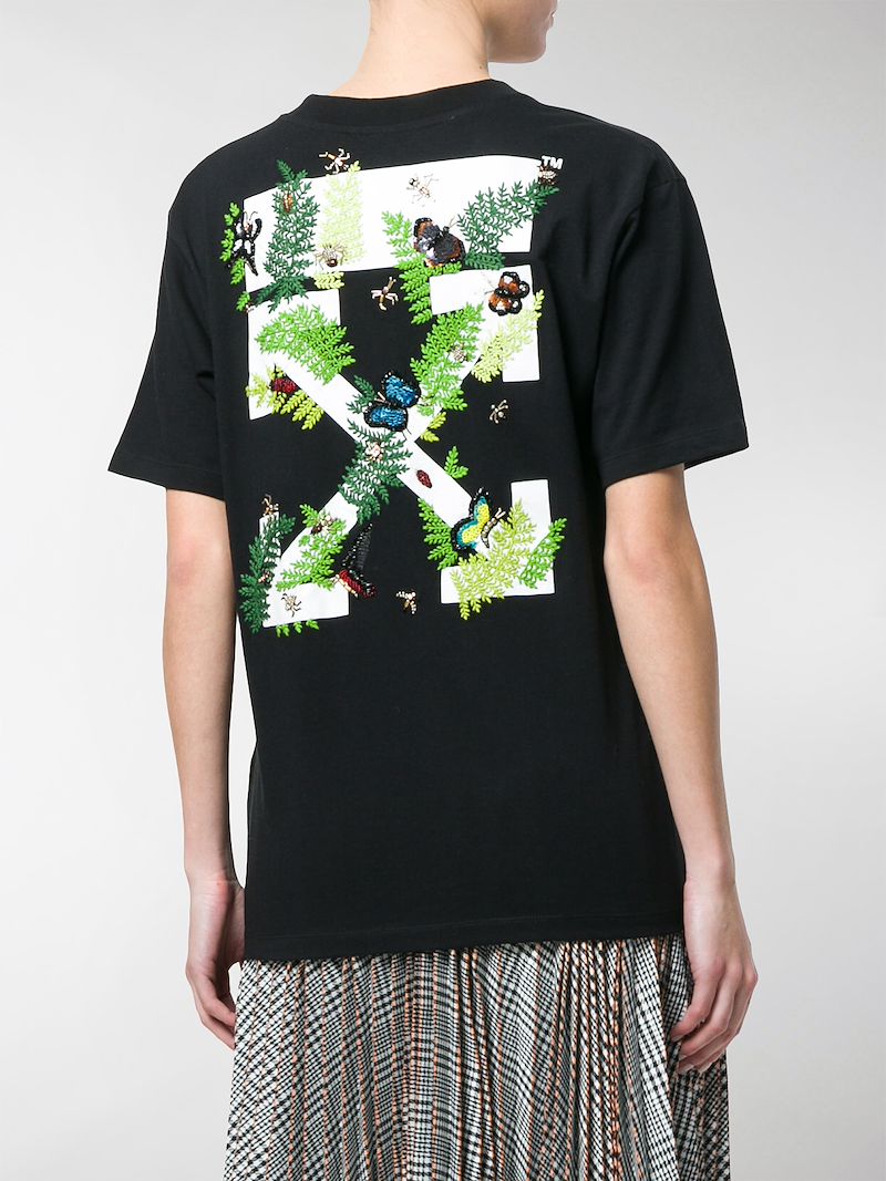 off white fern tee