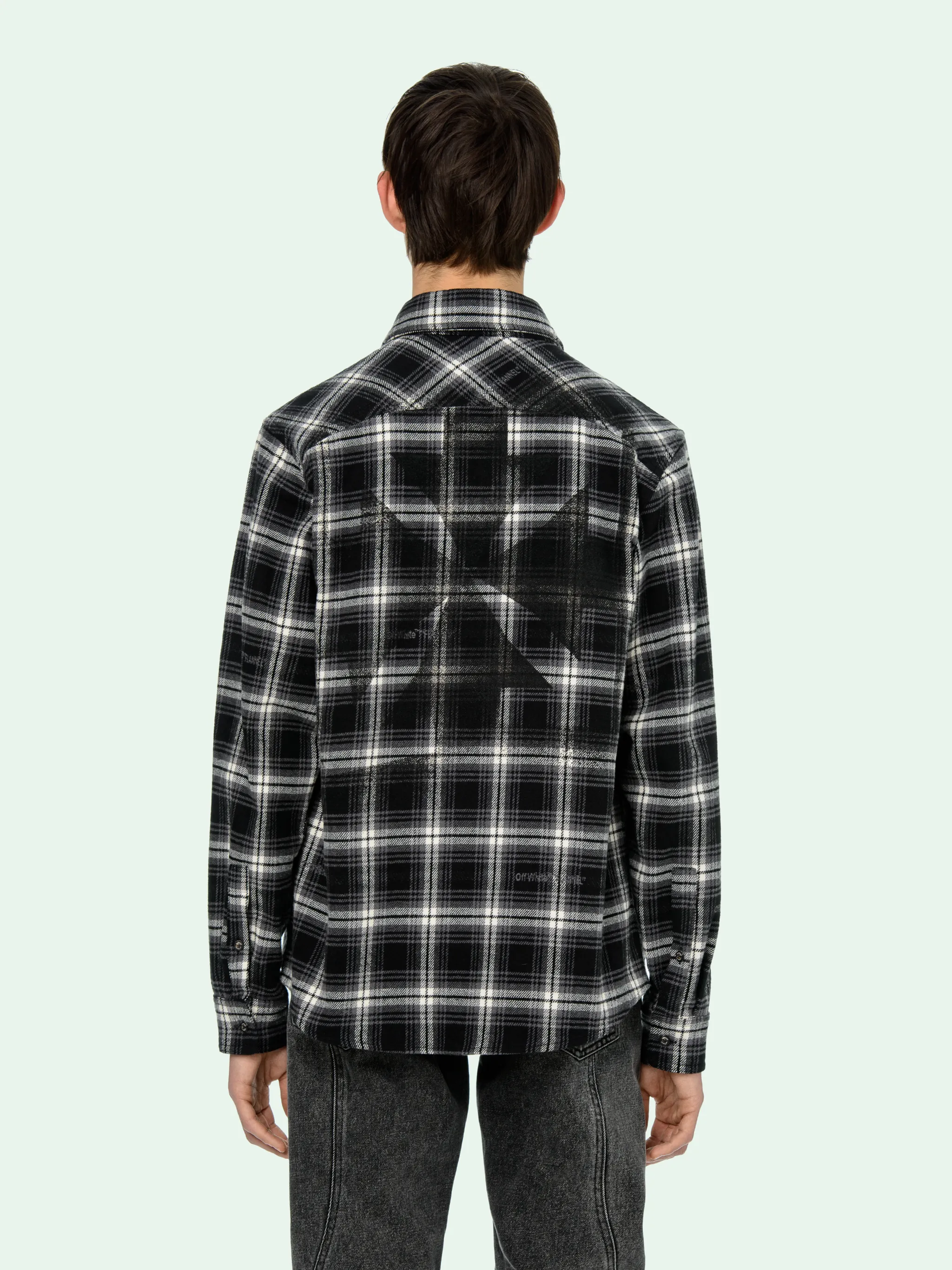 off white flannel check shirt