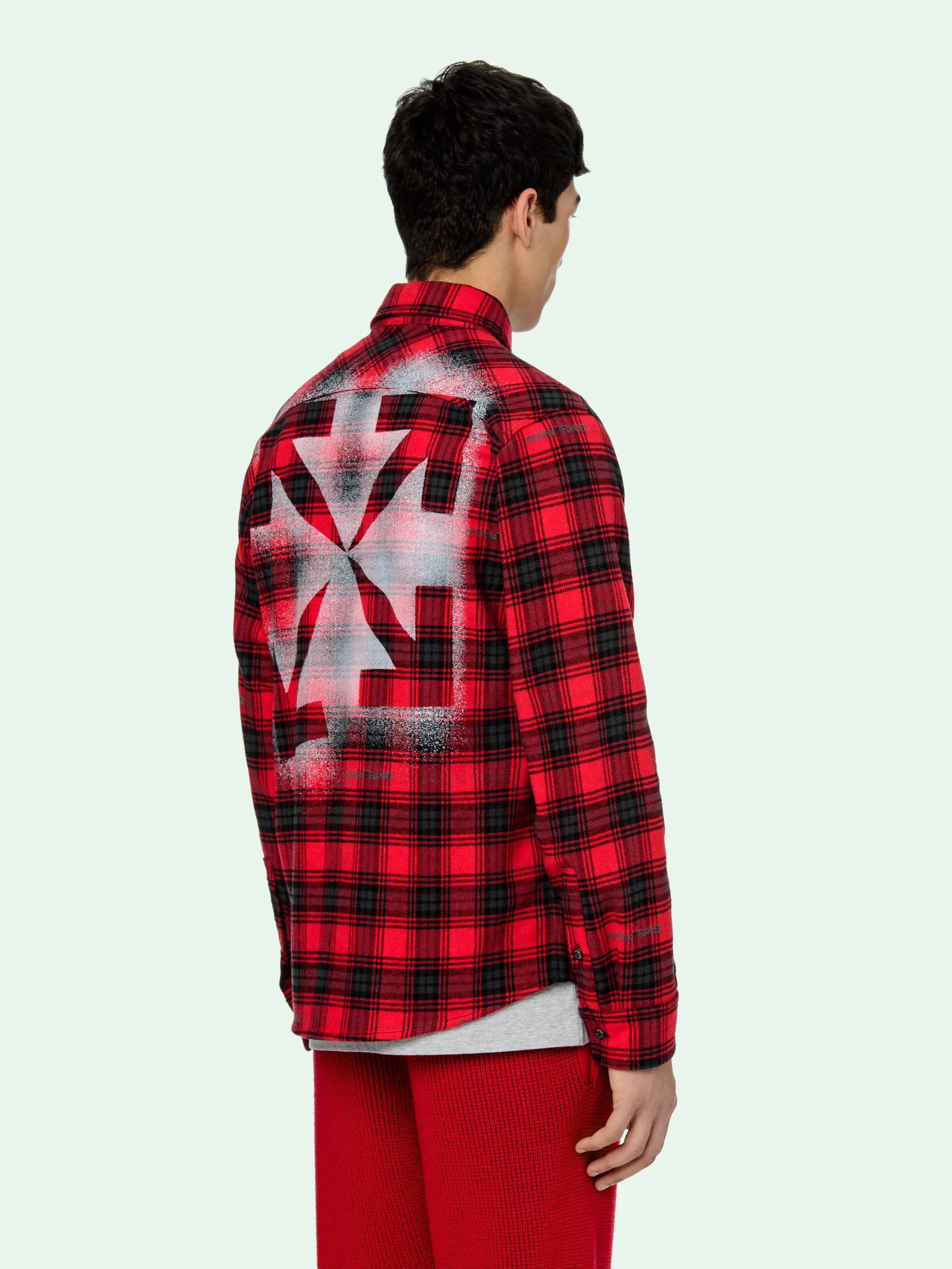 off white flannel check shirt