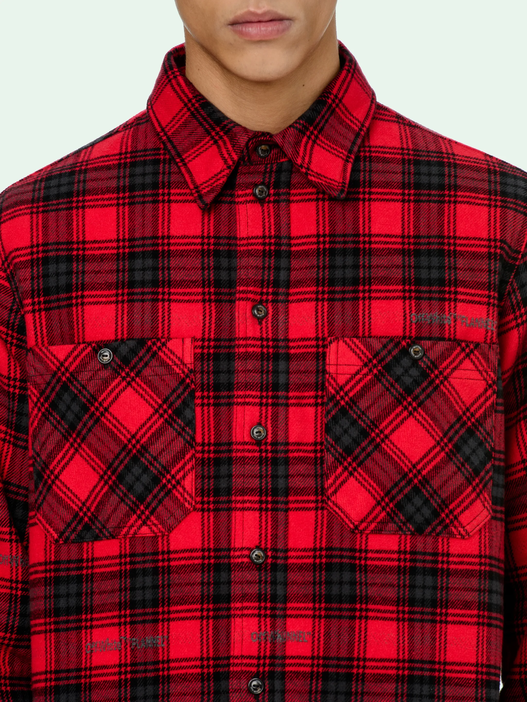 off white flannel check shirt