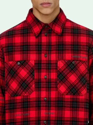 off white red check shirt