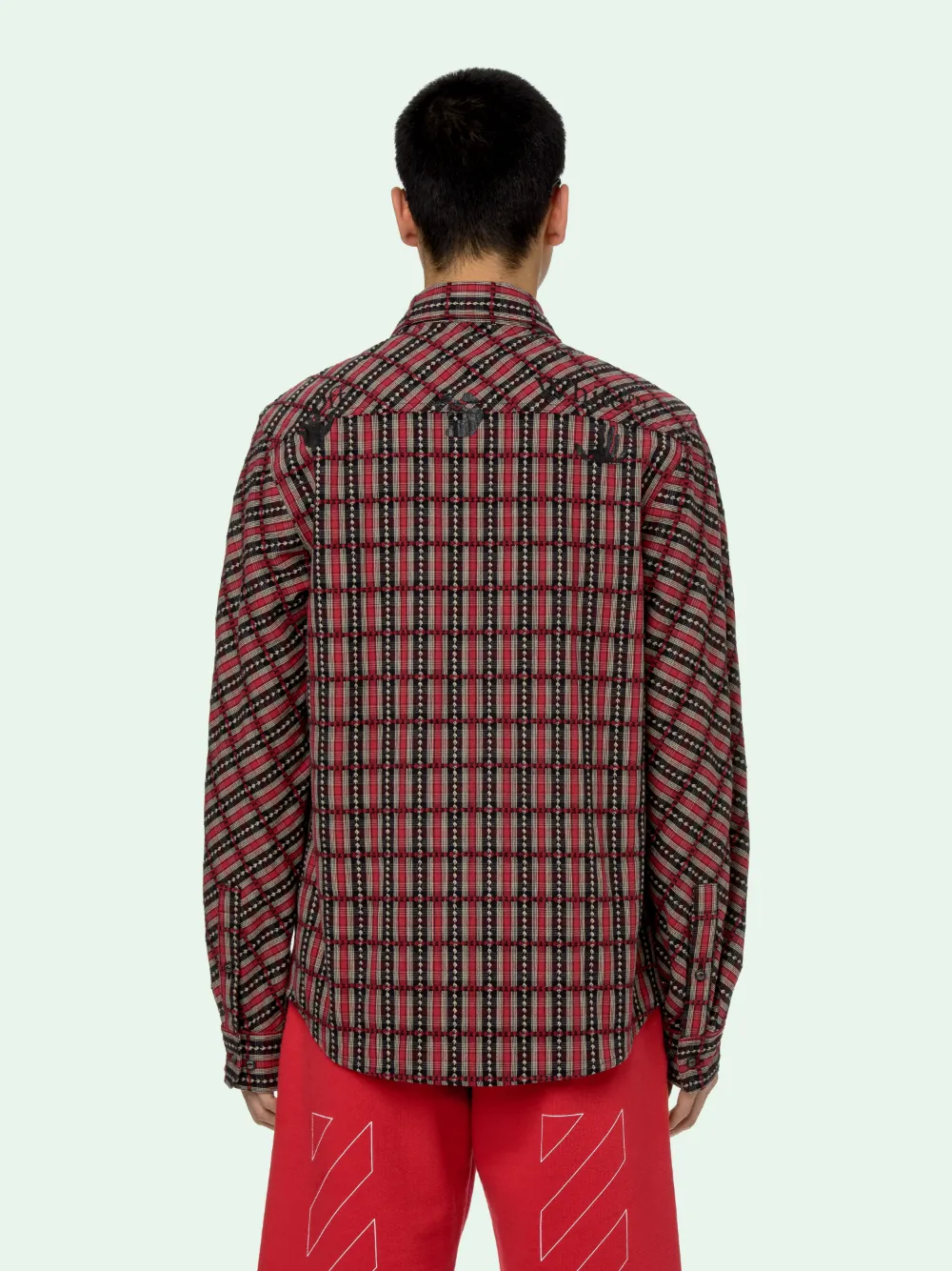 Off white 2024 red check shirt