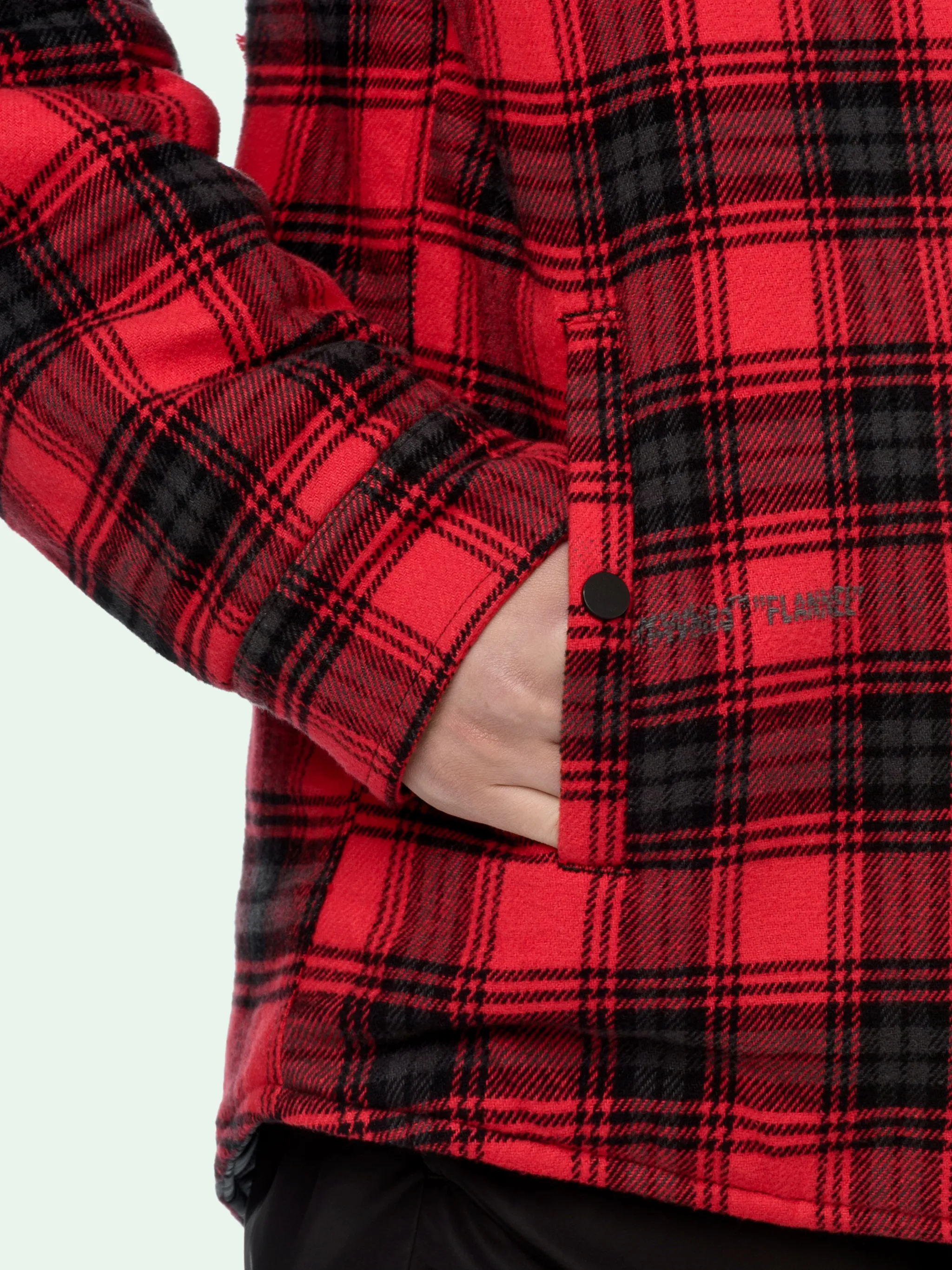 off white hooded flannel