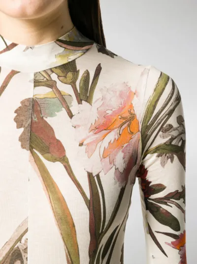 white floral bodysuit