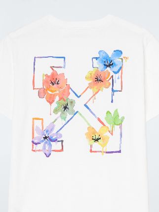 Off white floral t hot sale shirt