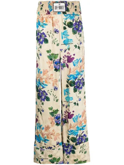 White 2024 floral trousers