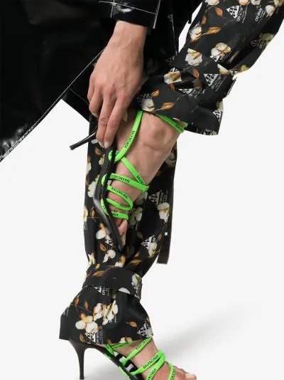off white floral pants