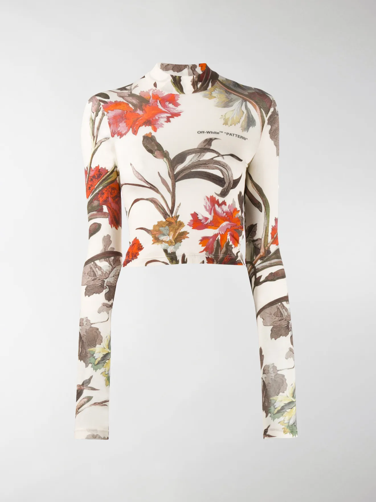 white floral turtleneck