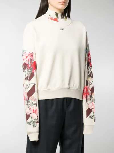 white floral sweatshirt