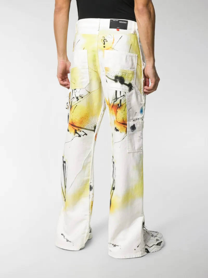 white carpenter trousers